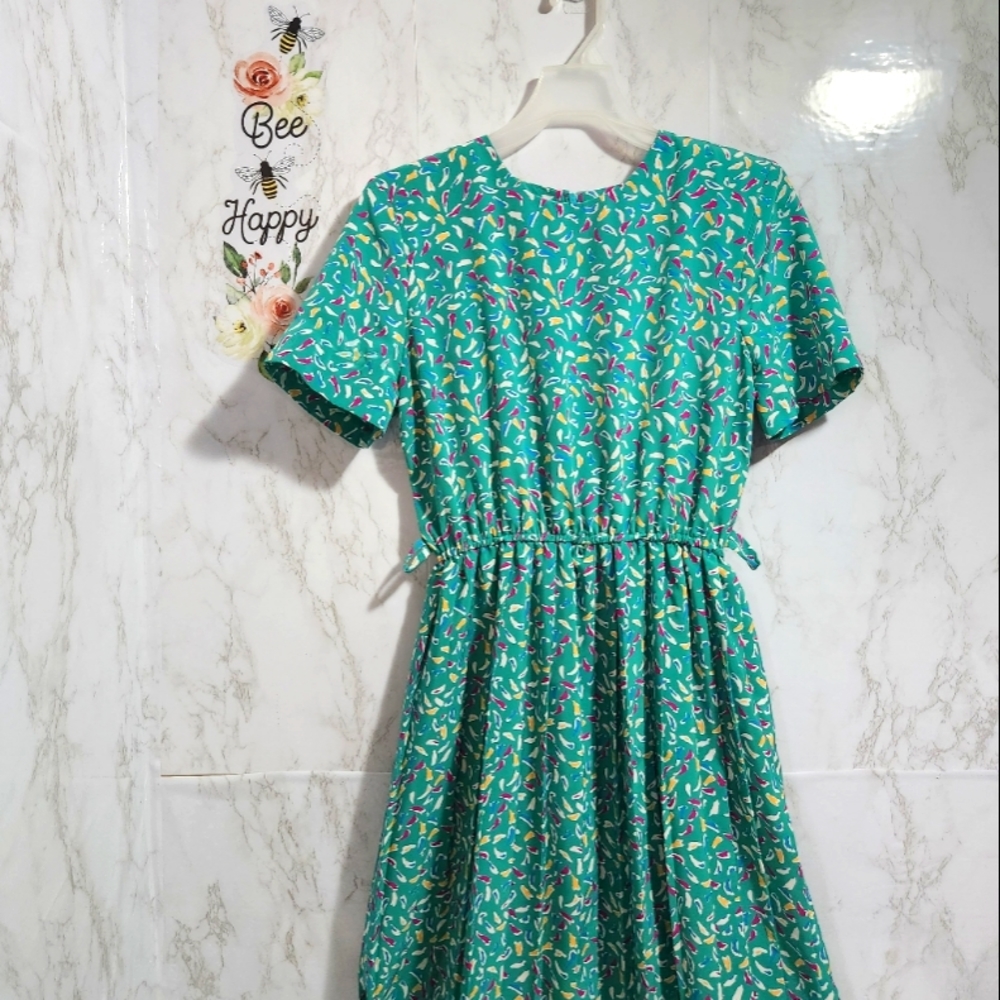 Vintage Breli Originals Dress w/ Belt Green Size 8